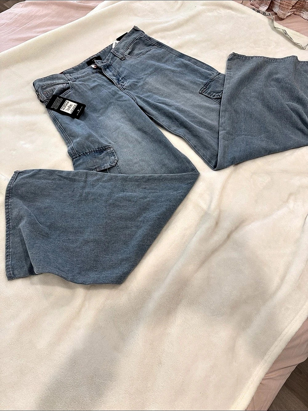 True Religion Ricky Super T Wide Leg Jeans in Blue Waist 27 NWT